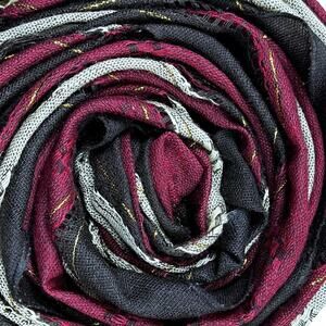 Holiday Decor Fringed Table Runner Cream Maroon Brown L70" W21.75" Fringe 2.25"